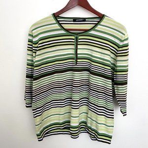 NWOT Green Stripe German Designer Sweater